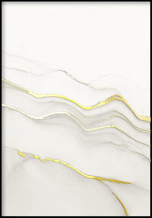 Poster aus echtem Gold mit cremefarbenem Achat rechts